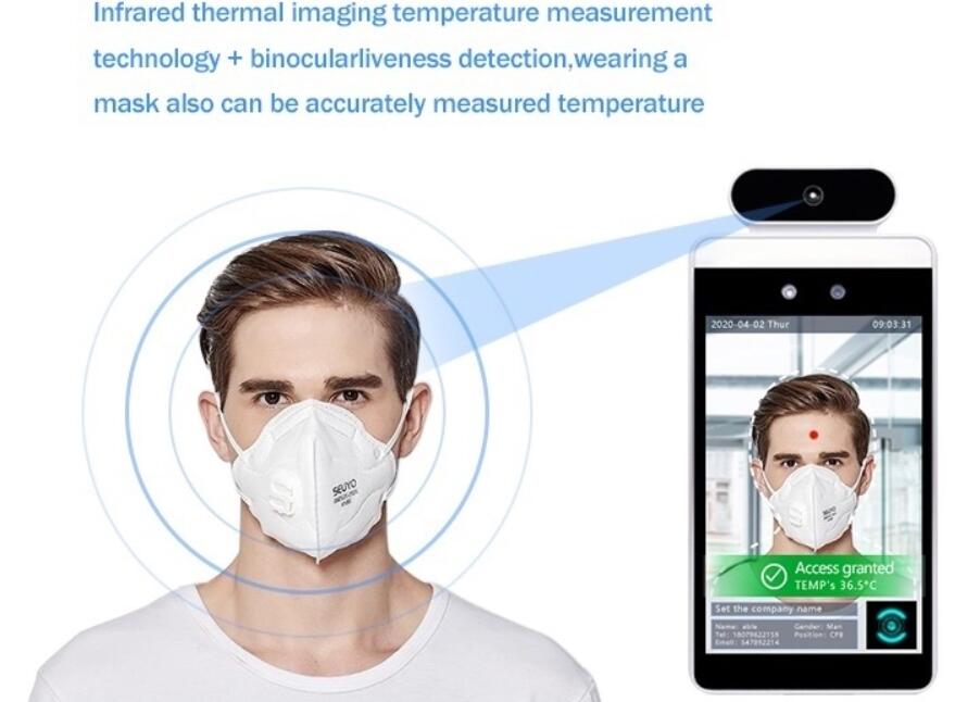 face recognition with thermometer Mult-language Body Temperature Measurement Face Recognition Terminal